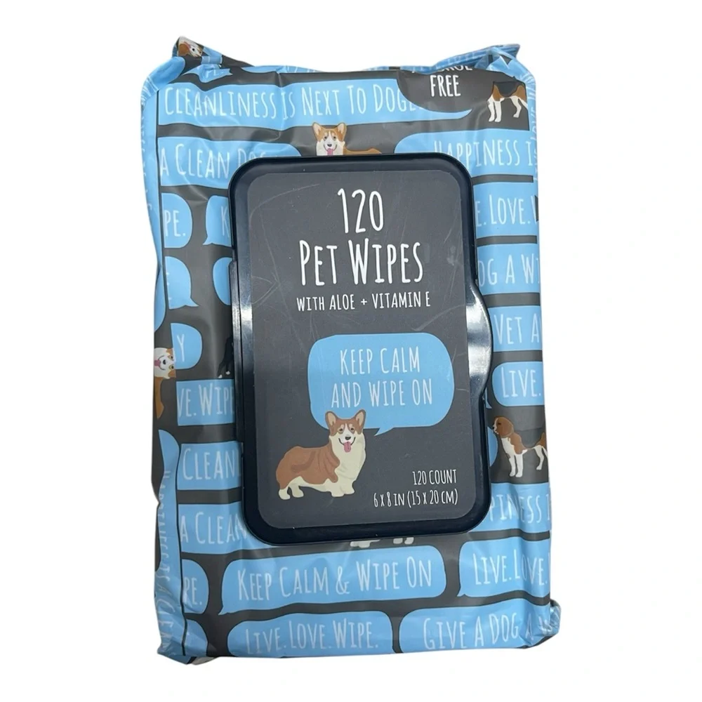 Precious Tails 120 Ct Aloe Vitamin E Fresh Scent Pet Deodorizing Cleaning Wipes